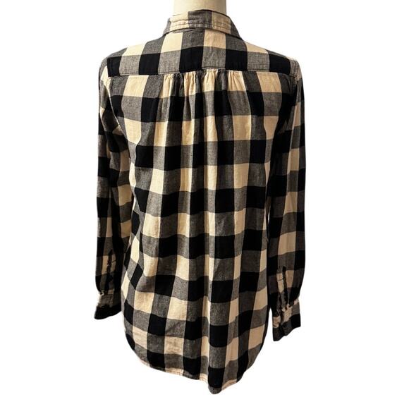 Denim & Supply Ralph Lauren Buffalo Plaid Flannel Shirt Black & Cream Size Small - Picture 4 of 8